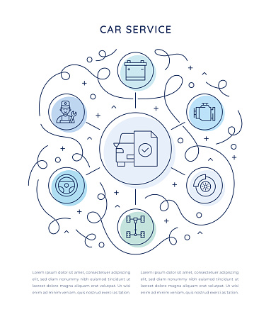 Car Service Six Steps Infographic Template