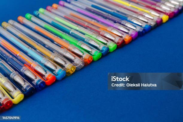 A Set Of Gel Pens Stock Photo - Download Image Now - Pen, Gel Pack, Multi Colored