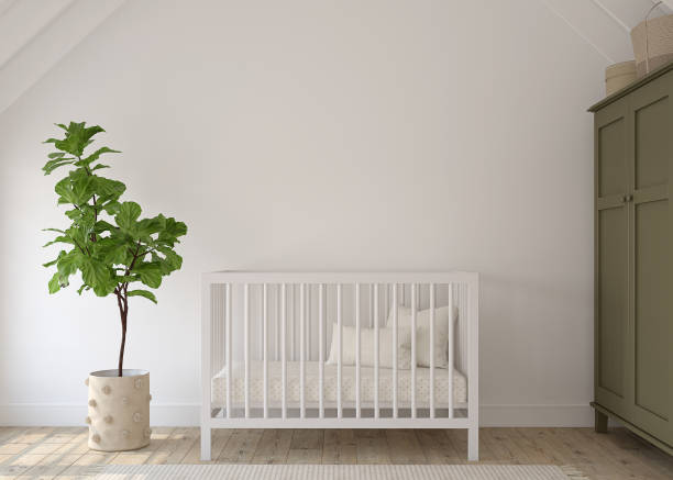 istock Nursery interior in scandinavian style. 3d render. 1457042325