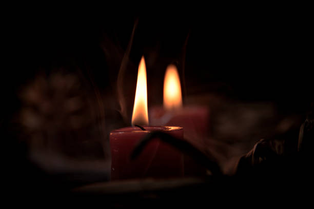 Candles burning inside church