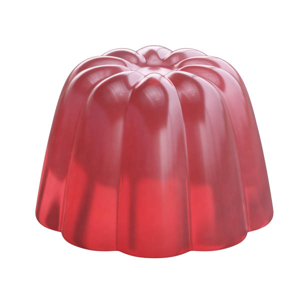 istock Red jelly pudding, sweet dessert isolated on white background 3d rendering 1457057578