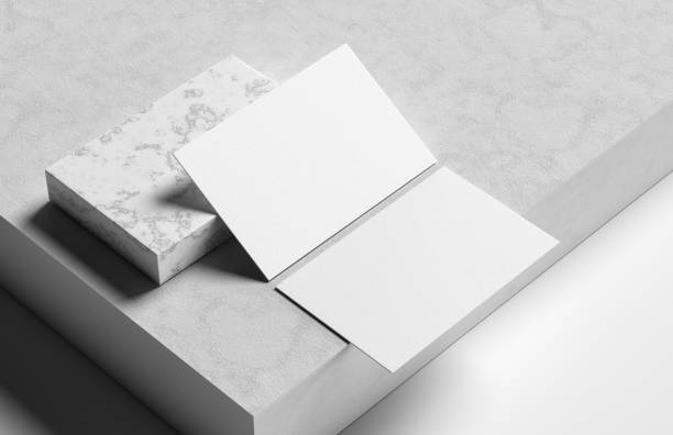 istock Realistic business card mock up isolated on white background. 3D illustration. 1457057699