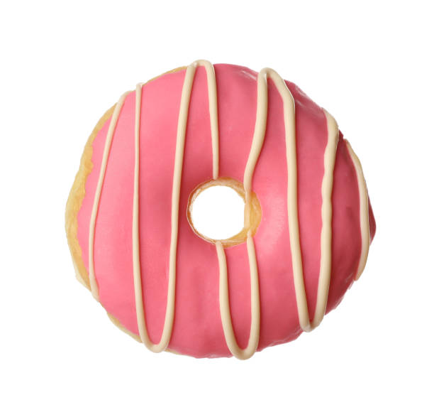 istock Sweet tasty glazed donut isolated on white 1457057995