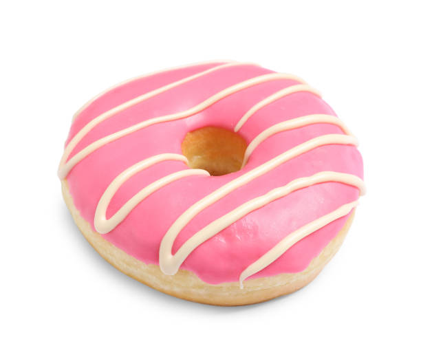 istock Sweet tasty glazed donut isolated on white 1457058141