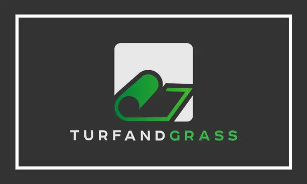 Vector illustration of turf and grass logo design