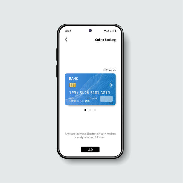 Realistic smartphone and plastic credit card. Vector for nfc technology, online payment, bank application design. vector art illustration