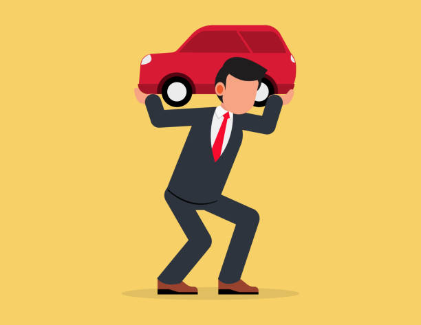 istock Car expenses, Suffer from bank mortgage or lease burden. Tired Businessman  struggle with financial payment 1457067082