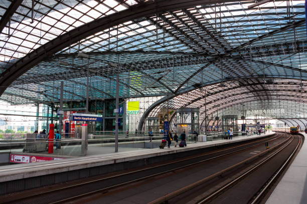 Berlin, Germany - July 6, 2011 : Platforms of Berlin Hauptbahnhof
