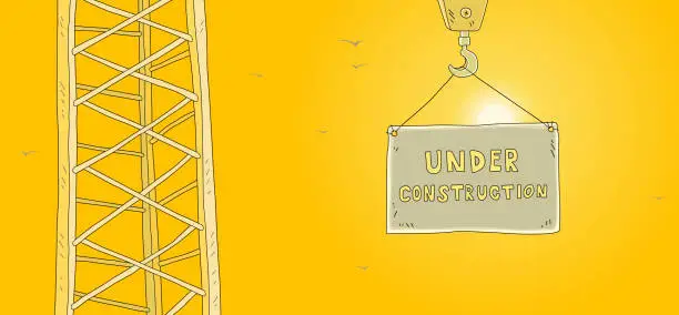 Vector illustration of Under Construction Sign Sketch