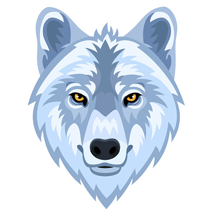 White Wolf. Head Logo. Mascot Creative Design.