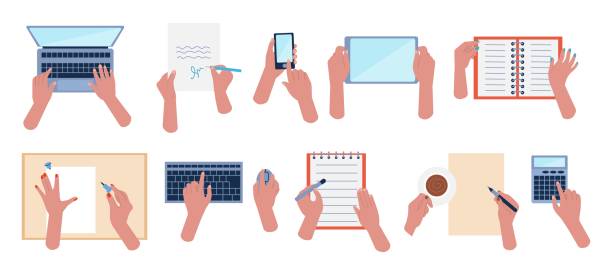 30+ Hand Palm Top View Illustrations, Royalty-Free Vector Graphics ...