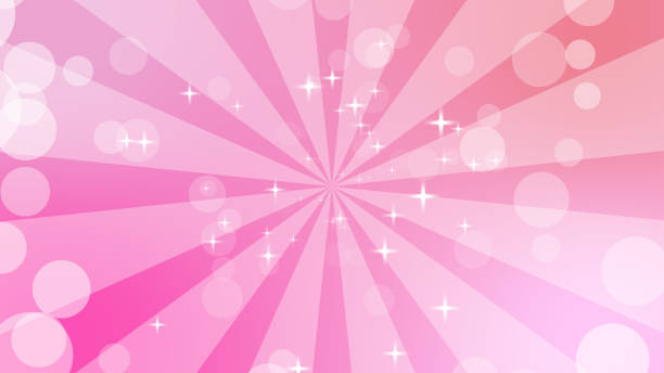 ilustrações de stock, clip art, desenhos animados e ícones de concentrated line and lights pink background - pink background frame femininity pink