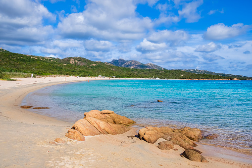 Liscia Ruja, one of the most beautiful, largest and famous beaches in Sardinia, in the northeast coast of Sardinia