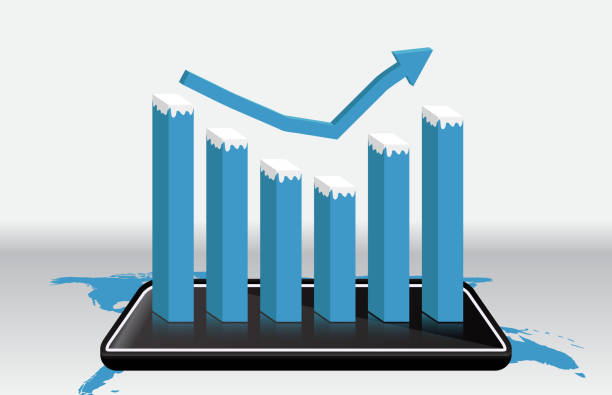 모바일 태블릿 전화, 프리젠 테이션 인포 그래픽 벡터와 복구 그래프 주제의 인포 그래픽 템플릿 - recovery finance business line graph stock illustrations
