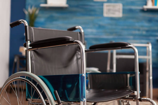 istock Wheelchair in an empty nursing home 1457098776