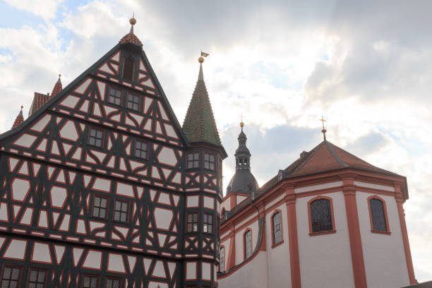 istock Fulda cityscape with half-timber facade and tower, Germany 1457099872