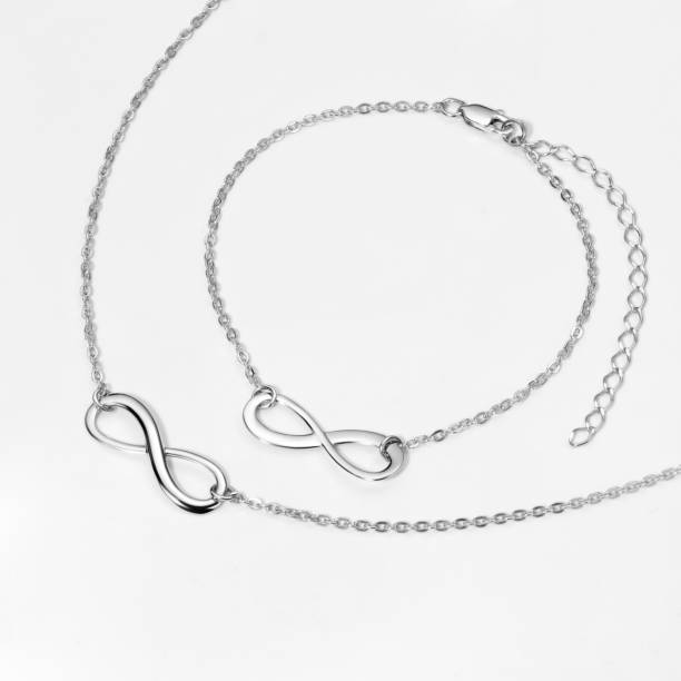 Elegant jewelry set. Jewellery set with gemstones. Jewelry accessories collage. Product still life concept. Ring, necklace and earrings. stock photo