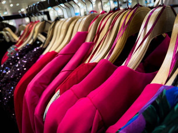 istock Clothes hanging in the wardrobe 1457100269