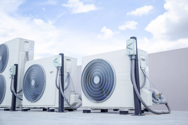istock Air conditioning outdoor unit compressor install outside the building. 1457103822