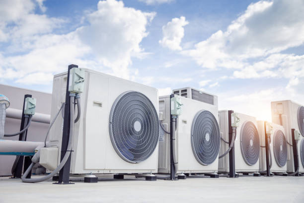 istock Air conditioning outdoor unit compressor install outside the building. 1457103872