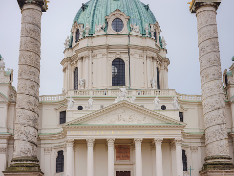 Catholic church located in the southern part of Karlsplatz, Vienna. One of the symbols of the city. The Karlskirche is a prime example of the original Austrian Baroque style.
