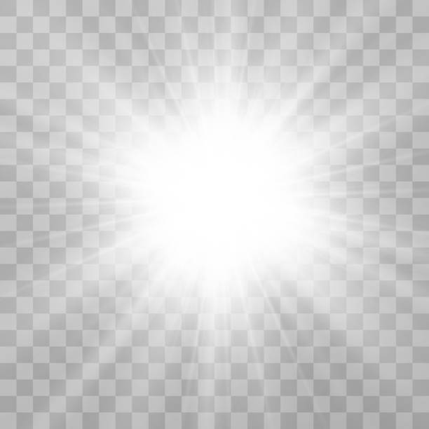 istock Bright beautiful star.Illustration of a light effect on a transparent background. 1457111024