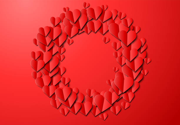 istock Paper hearts background for Valentine's Day greeting card design. 1457111463
