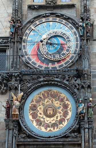 Both clock faces of the Prague astronomical clock.