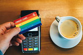 Contactless payment in the coffee shop