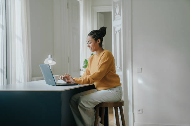 istock Young woman working at home 1457116422