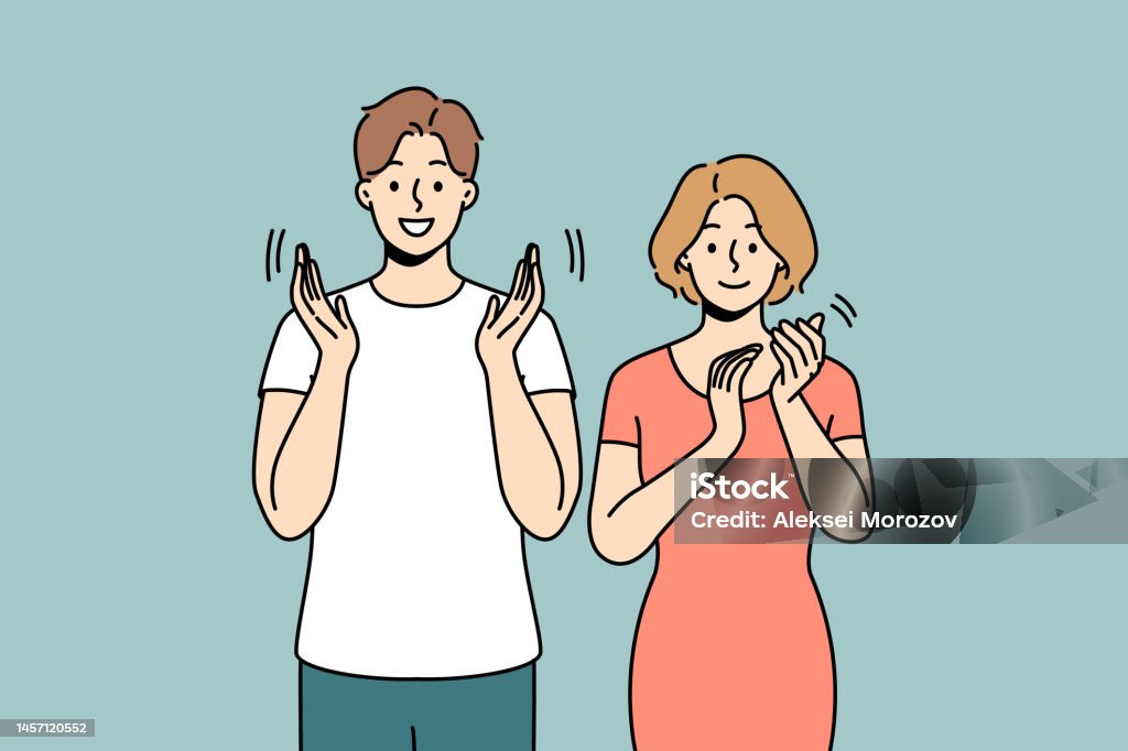 Admiration Example Smiling People Applaud Showing Appreciation Stock Illustration ...