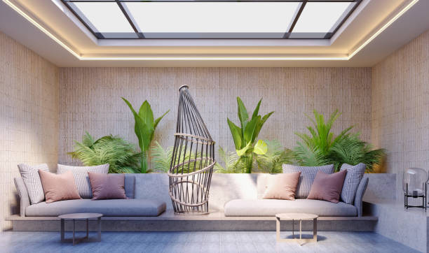 istock 3d rendering,3d illustration, Interior Scene and  Mockup,indoor living garden. 1457120976