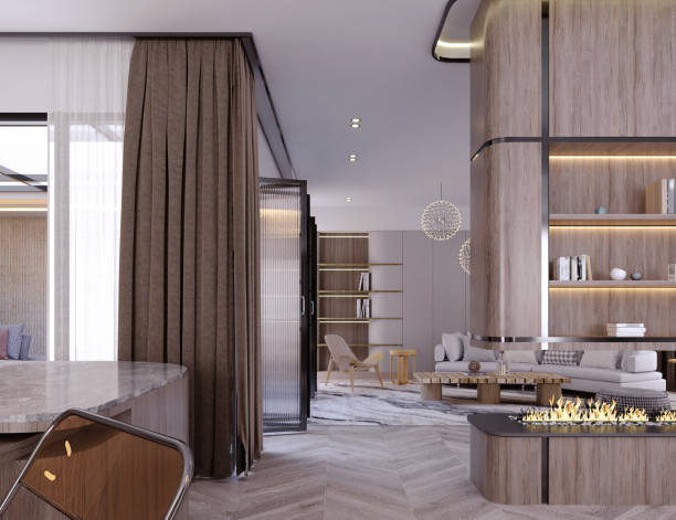 istock 3d rendering,3d illustration, Interior Scene and  Mockup,modern style hallway. 1457121011