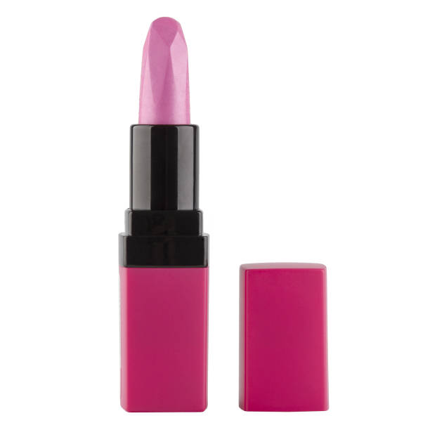 istock Open lipstick in a bright pink case on a white background 1457123139