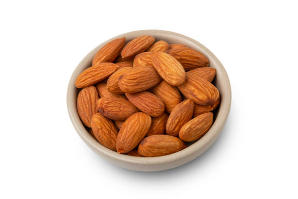 istock Dry roasted Almonds in white bowl 1457124664