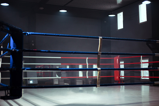 Professional boxing ring. 3d render