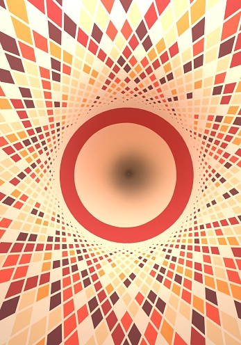 Abstract background with deformed geometry shape. 3D rendering