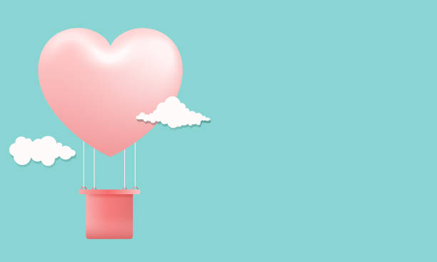 istock Love Happy Valentine's day background illustration. Beautiful Turquoise background with realistic big 1457127783