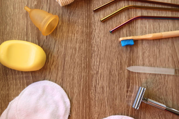 istock Zero Waste Products on Wooden Background 1457127980