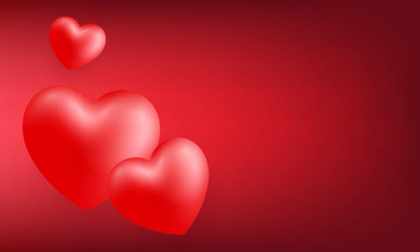 istock Love Happy Valentine's day background illustration. Beautiful pink background with realistic three big red heart 1457128203