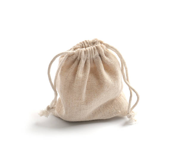 istock Cloth tied sack isolated on white background 1457129291