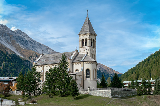 The village church of the holy Gertraud in Sulden
