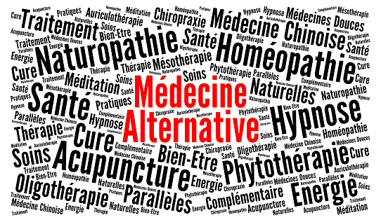 Alternative medicine word cloud in French language