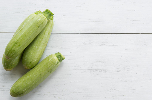 Fresh zucchini or green courgette, farm fresh produce, summer squash