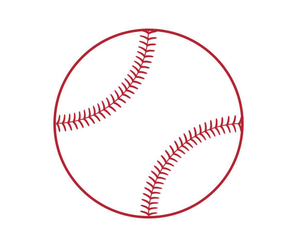 ilustrações de stock, clip art, desenhos animados e ícones de baseball balls. set of softballs. outline and glyph softballs. - baseballs