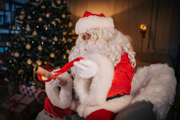 istock Santa Claus with wish list 1457133898