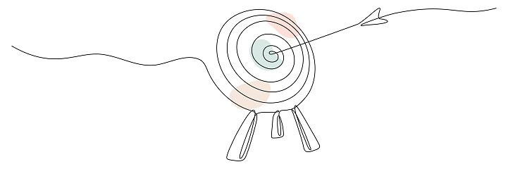 Learning Target Line Drawing Target With Arrow Continuous Line Drawing Stock Illustration - Download ...