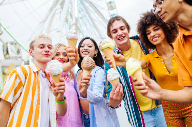 istock Group of multiethnics young friends having fun together 1457134563
