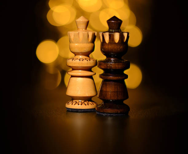Black and white king chess stock photo