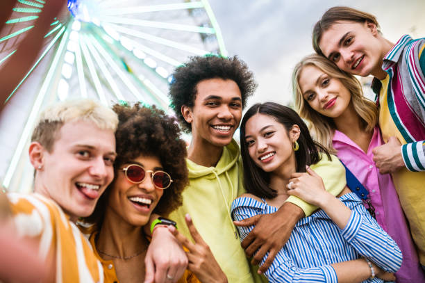 istock Group of multiethnics young friends having fun together 1457136638